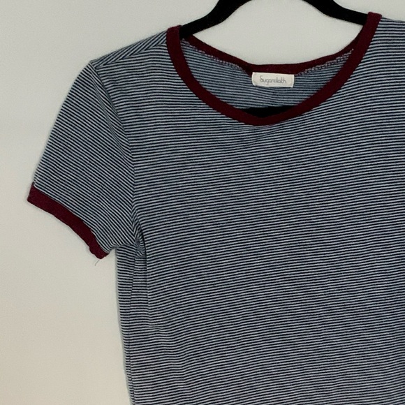 SUGARCLOTH CROPPED STRIPED TEE - Picture 1 of 6